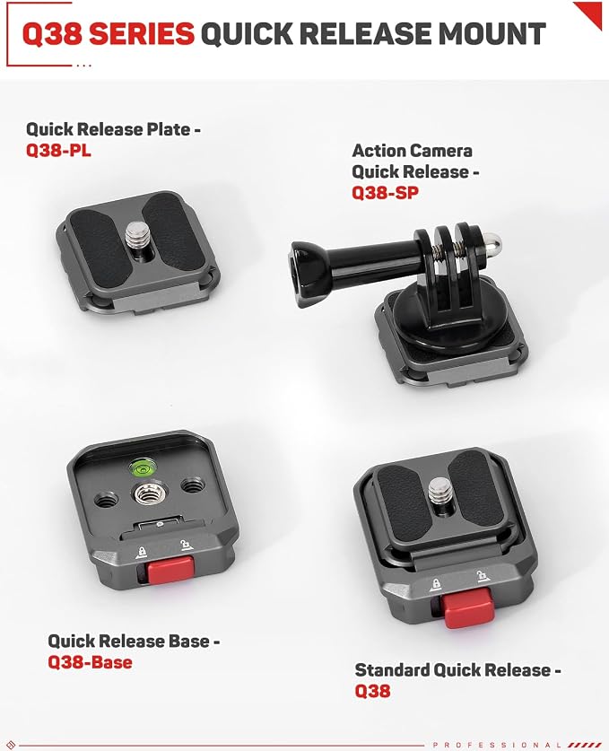 IFOOTAGE Action Camera Adapter Quick Release, Aluminum Tripod Mount Adapter - Image 4