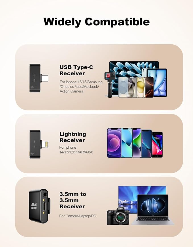 Wireless Mini Microphone for Camera/iPhone/Android/iPad/Laptop, Lav Mic - Image 7
