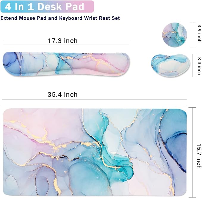 Ergonomic Large Mouse Pad and Keyboard Wrist Rest, Desk Pad - Image 3