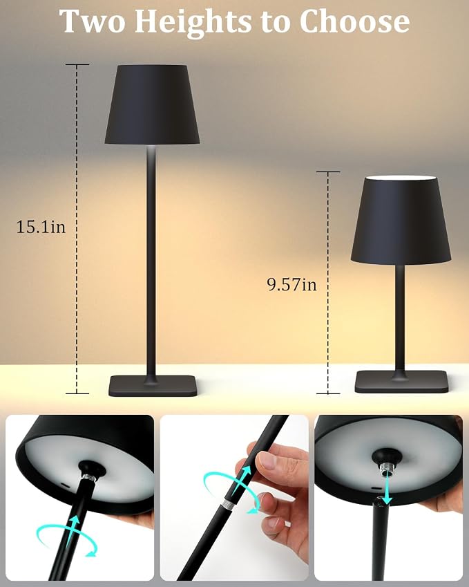 Cordless Table Lamp Rechargeable Lamps: 6000mAh Battery Operated Table Lamp - Image 5