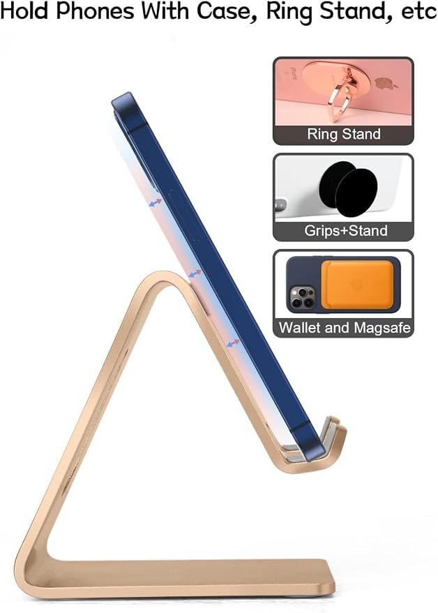 Desk Cell Phone Stand Phone Holder, Aluminum Phone Cradle Dock - Image 5