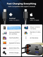 【Upgraded】 SUPERONE Retractable Car Charger 4 in 1, Fast Car Phone Charger - Image 4