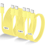 3-Pack Yellow 60W USB C to USB C Cable, Type C Fast Charging Cable by LOFPYE