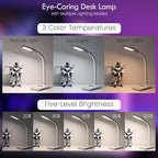 WILIT Desk Lamp with Wireless Charger, Music Sync RGB Color Changing Lights - Image 5