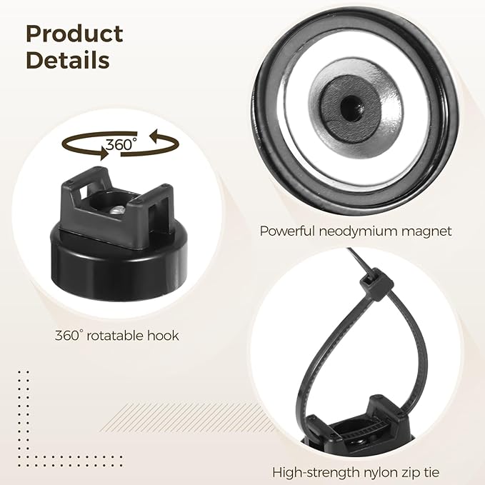 Magnetic Cable Zip Tie Mounts, Wire Management Bases - Image 3