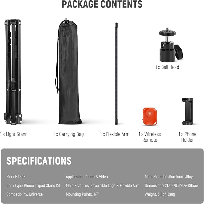 NEEWER 71" Phone Tripod Stand - Image 9
