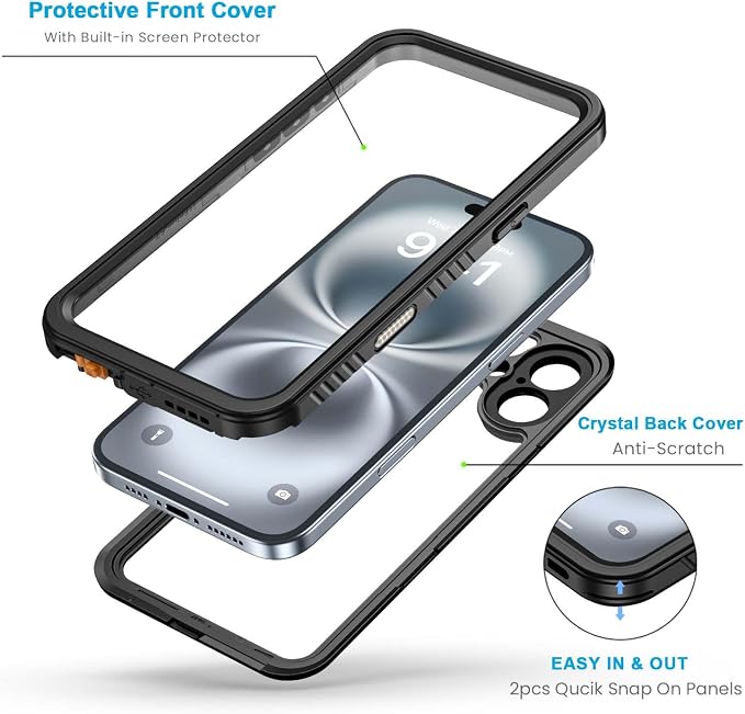 Lanhiem for iPhone 16 Plus Case, IP68 Waterproof Dustproof Shockproof Cases - Image 3