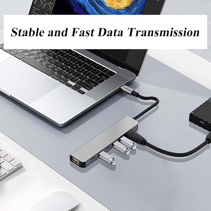 Multiport USB C Adapter, 7 in 1 USB C Docking Station - Image 3