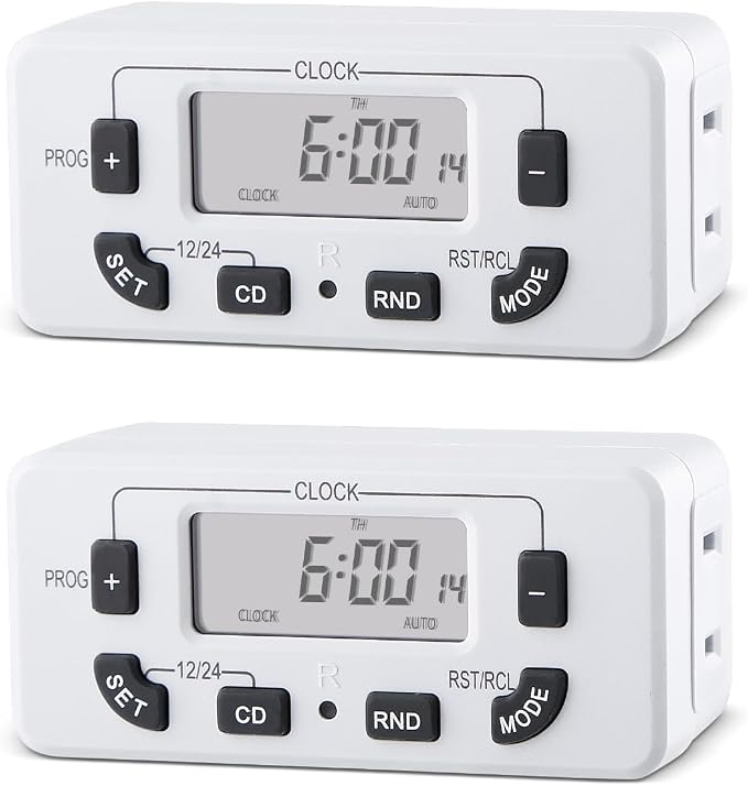 7 Day Programmable Digital Timer Outlet, Indoor Timer by Unknown