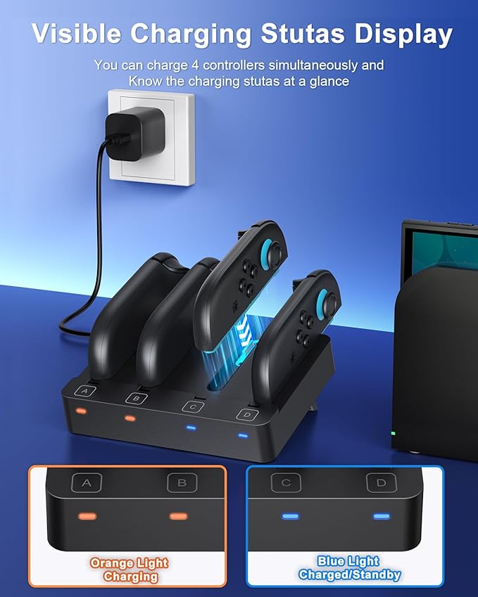Controller Charger for Nintendo Switch 2 2025 and Switch 1, Horizontal Charging - Image 3