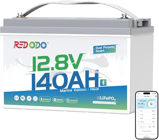 Redodo 12V 140Ah Dual Purpose Lithium Marine Battery, 1000CCA Group 31 by PrimeDayRedodoSaveup55