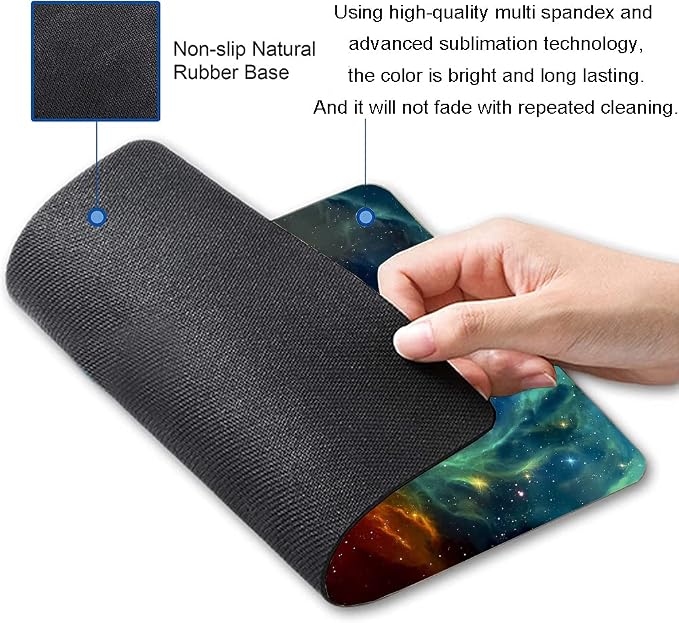 Mouse Pad, Galaxy Mouse Pad, Square Waterproof Mouse Pad Non-Slip Rubber Base - Image 2