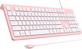 Computer Keyboard Wired, Plug Play USB Keyboard, Low Profile Chiclet Keys by COLIKES