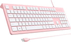 Computer Keyboard Wired, Plug Play USB Keyboard, Low Profile Chiclet Keys by COLIKES