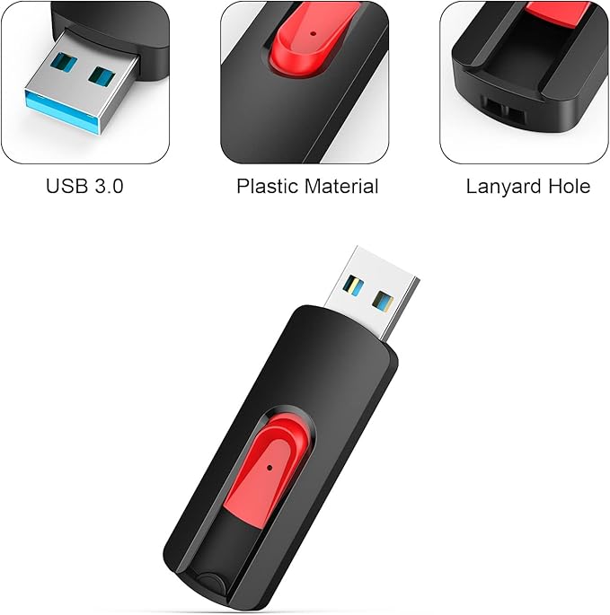 RAOYI 10 Pack 16GB USB 3.0 Flash Drives Slide Retractable Memory Stick Bulk - Image 7