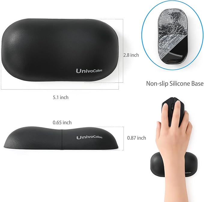 UnivoColors Design-Wave Set of Wrist Rest, Artificial Sheepskin+Memory - Image 4