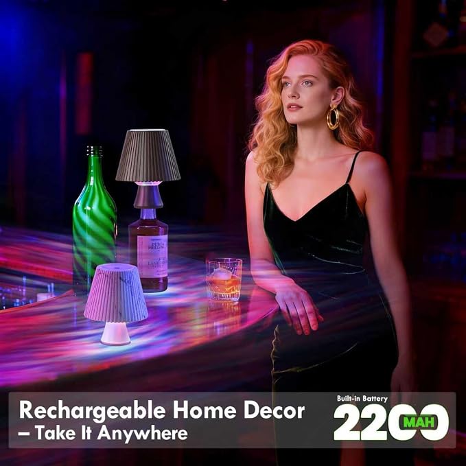 WILIT Wine Bottle Lights for Liquor Bottles, RGB Water Ripple Night Light - Image 3