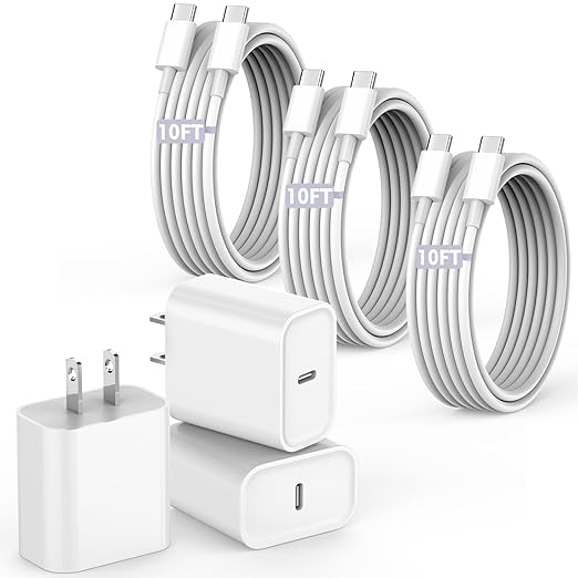 10FT Fast Charging Cord for iPhone 16 15, iPad Pro/Air/Mini by Vagavo