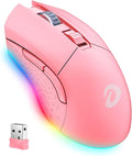 DAREU Pink Wireless Wired Gaming Mouse Dual-Mode Rechargeable 7 Programmable by DAREUGAMINGDIRECT