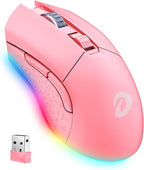 DAREU Pink Wireless Wired Gaming Mouse Dual-Mode Rechargeable 7 Programmable by DAREUGAMINGDIRECT
