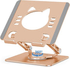 Tablet Stand 360° Rotating Aluminum Holder, Adjustable, Portable and Foldable by Aoviho