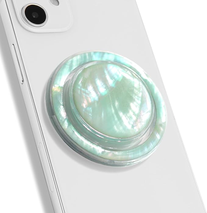 OnTheGrip Cute Natural Seashell Design Round Shape Collapsible Mobile Phone by OnTheGripofficial
