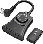 HBN Outdoor Light Timer with Remote Control, Waterproof Light Sensor Timer by HBN