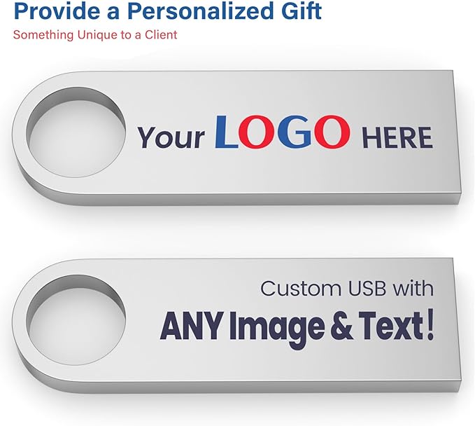 Customizable Flash Drives 128GB, Wooolken Personalized USB 2.0 Thumb Drives - Image 2