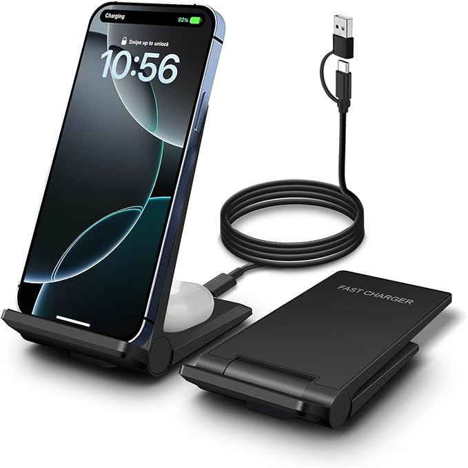 PDKUAI 2 in 1 Wireless Charger, 25W Foldable Wireless Charging Station by WirelesschargingStation