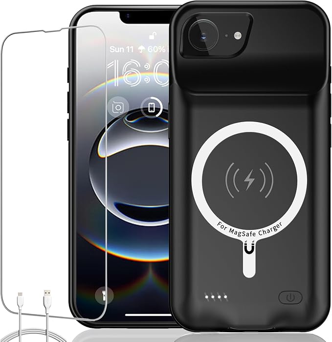 Battery Case for iPhone 16e, Upgraded 10800mAh Rechargeable Portable Extended by KCKEBLM