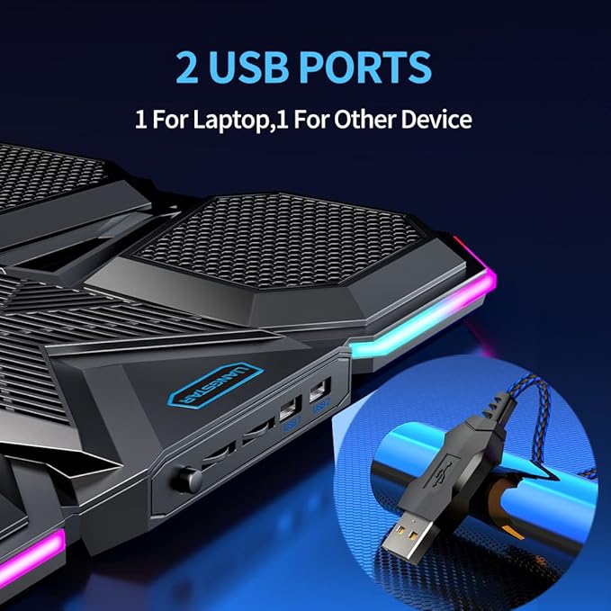 LIANGSTAR Laptop Cooling Pad Gaming Laptop Cooler, Laptop Fan Cooling Stand - Image 4