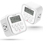 Fosmon 7 Day Digital Timers for Electrical Outlets, Indoor Plug-in Light Timers by Fosmon