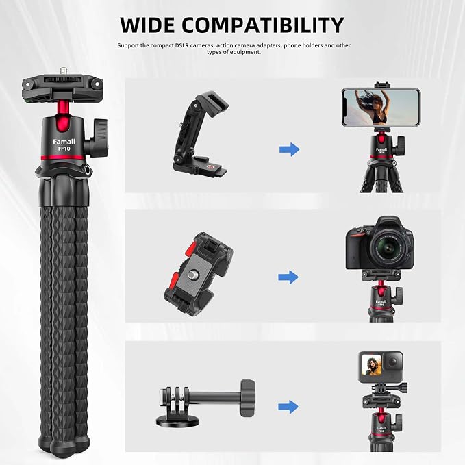 Famall Flexible Phone Tripod for GoPro, Mini Camera Stand - Image 6