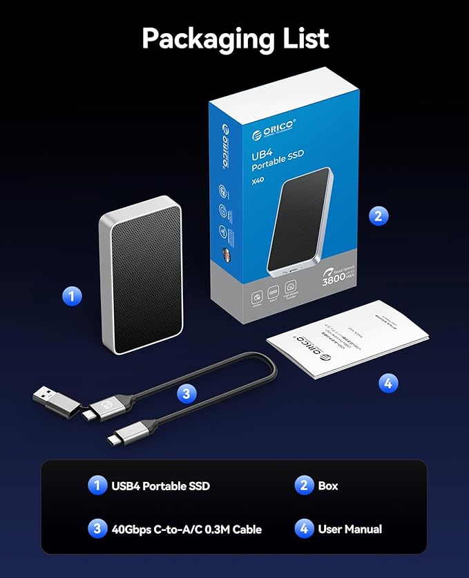 ORICO 2TB USB4.0 External SSD 3800MB/s - Image 7