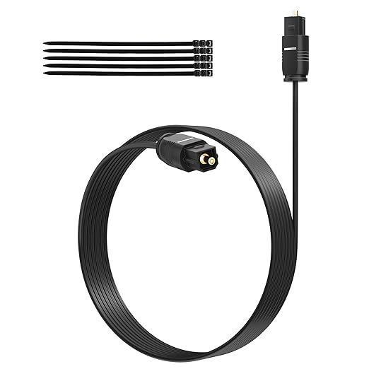 Adoreen Ultra-Thin Slim Digital Optical Audio Cable 50FT, Fiber Optic SPDIF by Adoreen