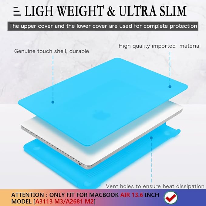 CISSOOK for MacBook Air 13.6 inch 2022 2024 2025 Release M2 M3 Chip Model A2681 - Image 4
