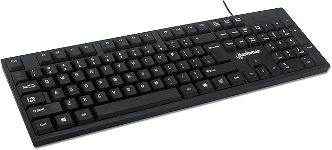 Manhattan Wired Computer Keyboard – Basic Black Keyboard - - Image 3