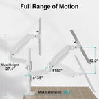 MOUNT PRO Dual Monitor Mount for 13-32" Computer Screen, Tall Monitor Stands - Image 9