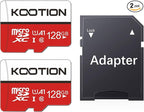 KOOTION 128GB Micro SD Card 2 Pack, UHS-I microSDXC Flash Memory Card, Full HD by KOOTION