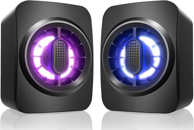 Computer Speakers, RGB PC Speakers, USB Powered 3.5mm Aux Speaker by OFFSIR