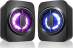 Computer Speakers, RGB PC Speakers, USB Powered 3.5mm Aux Speaker by OFFSIR