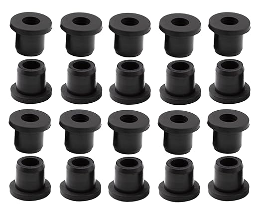 20 pcs 3/8" Drill Hole，1/4" ID Black Silicone Top hat Rubber Grommets by Unknown