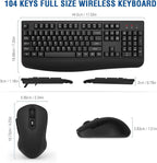Wireless Keyboard and Mouse Combo, EDJO 2.4G Full-Sized Ergonomic Computer - Image 6