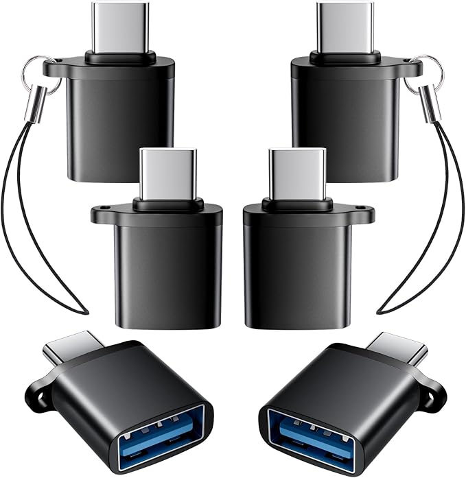 USB C to USB A Adapter 6 Pack, USBC to USB Adapter, TypeC Male USBA Female 3.0 by AiNEERich