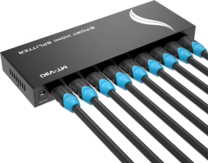 MT-VIKI 4K 1x8 HDMI Splitter 1 in 8 Out, 8 Port Powered HDMI Splitter Multi - Image 8