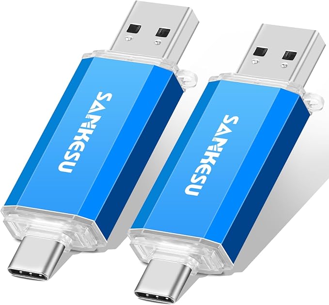 3.0 USB C Flash Drive, USB-A & Type-C OTG Thumb Stick, Dual Memory Sticks by SANKESU