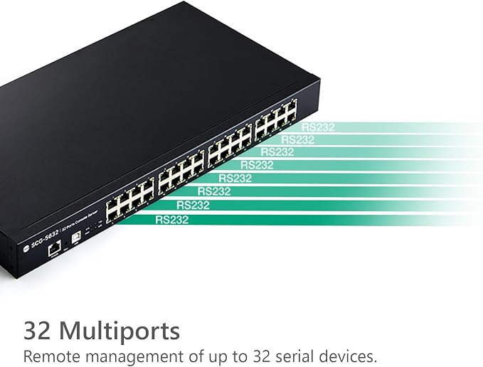 32-Port Console Server, RS232 Serial to Ethernet Device Server - Image 3