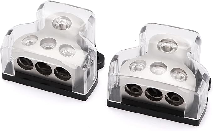 3 Way Power Distribution Block 1x 0 Gauge in 3X 4 Gauge Out Amp Power - Image 5