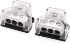 3 Way Power Distribution Block 1x 0 Gauge in 3X 4 Gauge Out Amp Power - Image 5