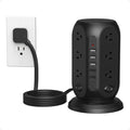 Black Surge Protector Power Strip by TESSAN